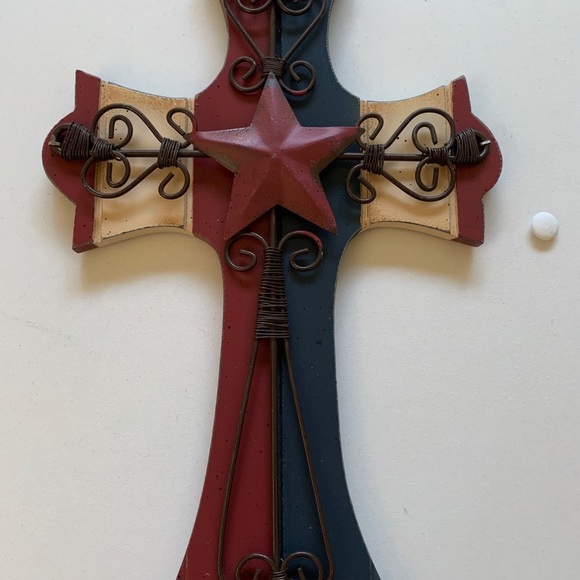 Red and Blue Cross Wall Decor - Picture 1 of 4